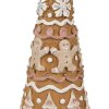 Clayre & Eef 6PR4362 Décoration Sapin de Noël Ø 14x37 cm Brun Blanc