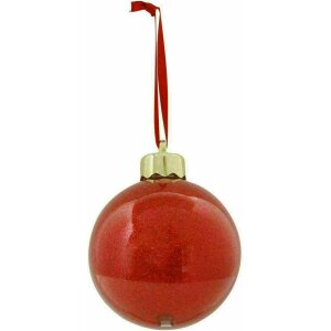 Deknudt S66FJ7 Boule de Noël rouge Peinture scintillante pour incrustation photo