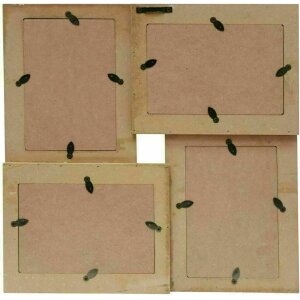 Deknudt S67UD1 Cadre gallery bois flotté blanc pour 4 photos marron naturel 10x15 cm