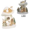 Clayre & Eef 6PR4186 Décoration champignon avec nains LED 13x12x15 cm