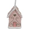 Clayre & Eef 6PR4211 Pendentif de Noël Maison rose 4x4x6 cm