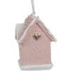 Clayre & Eef 6PR4211 Pendentif de Noël Maison rose 4x4x6 cm