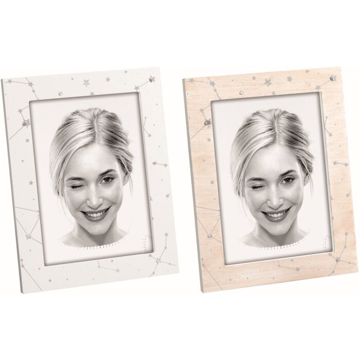 Mascagni Cadre pour portrait en bois A1572 Blanc Nature 13x18 cm 15x20 cm avec verre clair