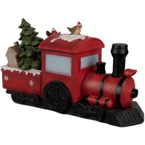 Clayre & Eef 6PR4178 Décoration Locomotive Père Noël LED 19x7x10 cm