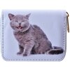 Juleeze JZWA0227 Porte-monnaie 11x9 cm Blanc Gris PU Porte-monnaie avec chat