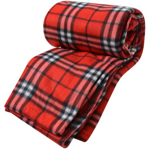 Clayre & Eef KT060.152 Plaid Rouge Noir 180x200 cm...