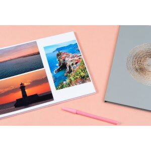 Exacompta 16166E Album spirale 50 pages blanc 32x22 cm Ellipse rose