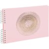 Exacompta 16166E Album spirale 50 pages blanc 32x22 cm Ellipse rose