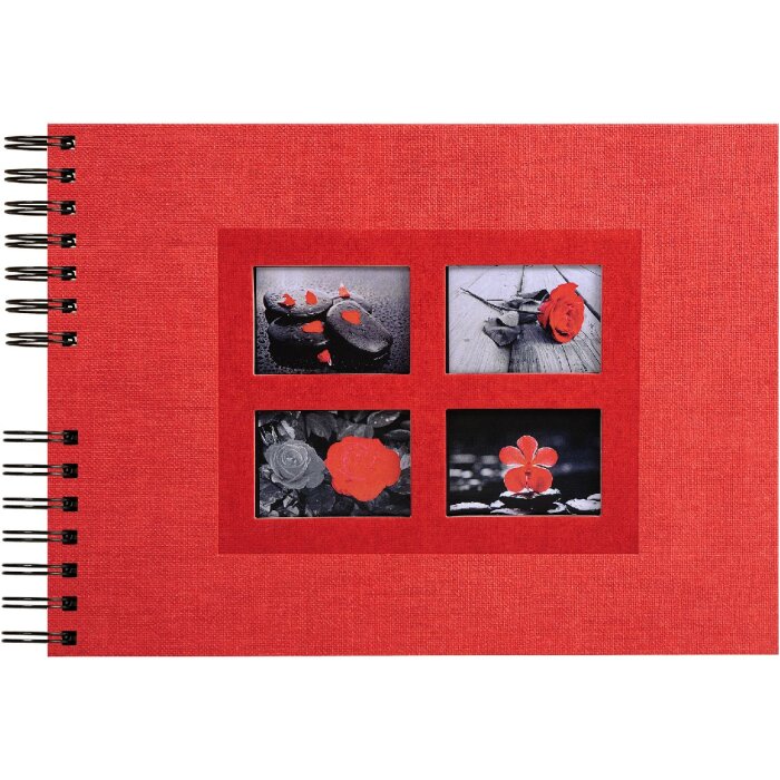 Exacompta 16245E Album spirale 50 pages noires Passion 32x22 cm rouge