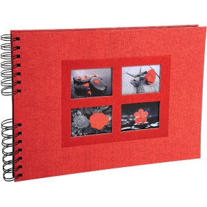 Exacompta 16245E Album spirale 50 pages noires Passion 32x22 cm rouge