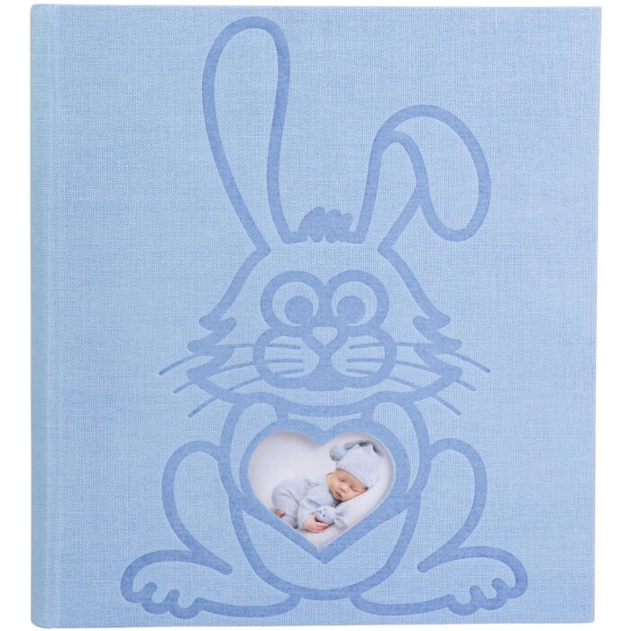 Exacompta Album photo TEDDY 29x32 cm 60 pages bleu avec motif de lapin