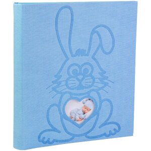 Exacompta Album photo TEDDY 29x32 cm 60 pages bleu avec motif de lapin