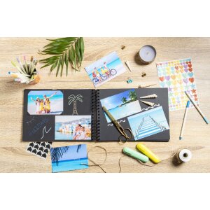 Exacompta 16801E Set scrapbooking avec album photo 32x22 cm SCRAP ADDICT Noir