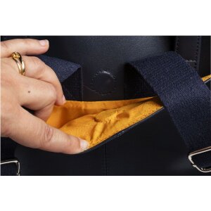 Exacompta 17237E Sac à dos pour ordinateur portable Lady Exactive cuir 33x35x16 cm bleu marine