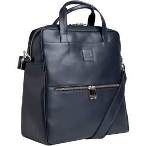 Exacompta 17237E Sac à dos pour ordinateur portable Lady Exactive cuir 33x35x16 cm bleu marine