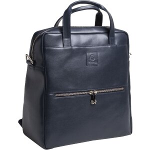 Exacompta 17237E Sac à dos pour ordinateur portable Lady Exactive cuir 33x35x16 cm bleu marine