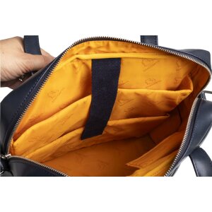 Exacompta 17237E Sac à dos pour ordinateur portable Lady Exactive cuir 33x35x16 cm bleu marine