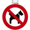 Exacompta 67059E Panneau de signalisation chiens interdits autocollant PVC 20cm rouge