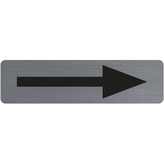 Exacompta Panneau de signalisation autocollant Flèche 16,5x4,4 cm aspect aluminium gris