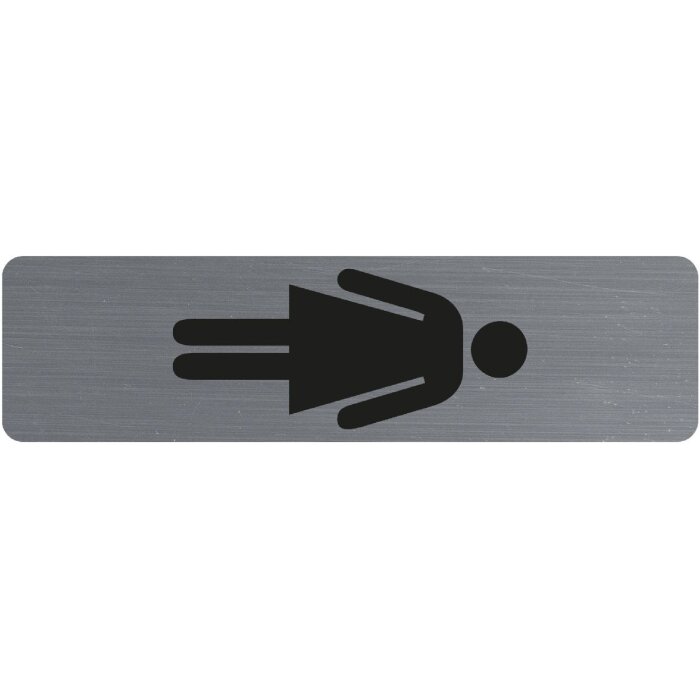 Exacompta Panneau indicateur autocollant aspect aluminium Femmes 16,5x4,4 cm Gris