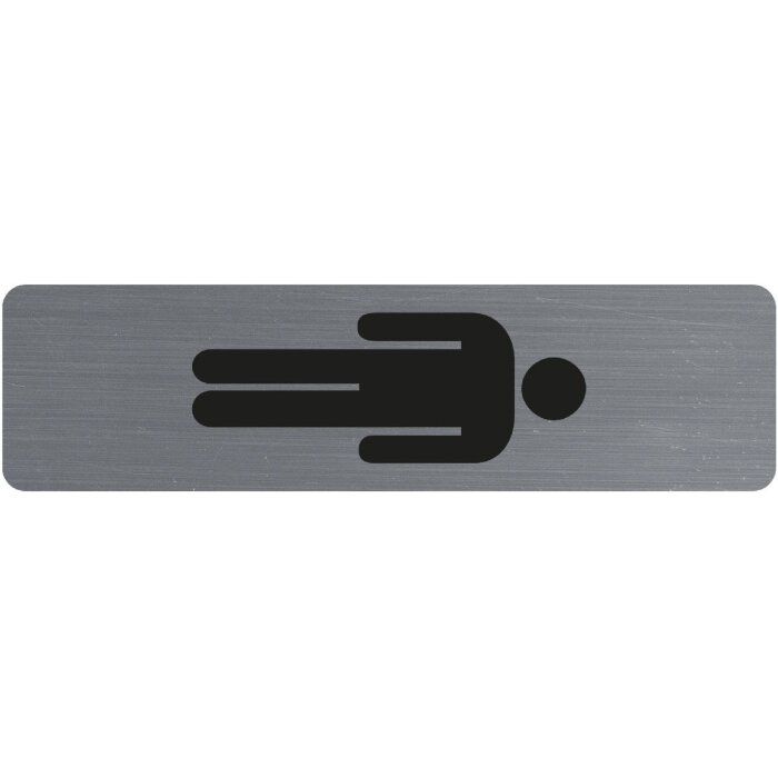 Exacompta Panneau indicateur autocollant aspect aluminium vertical Hommes 16,5x4,4cm