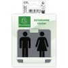 Exacompta 67178E Panneau indicateur autocollant toilettes femmes hommes 7,5x7,5 cm