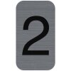 Exacompta 67182E étiquette autocollante chiffre 2 aspect aluminium 2,5x4,4cm