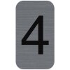 Exacompta 67184E Panneau indicateur chiffre 4 2,5 x 4,4 cm autocollant gris