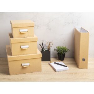 Exacompta 79602E Set de 3 boîtes de rangement Office by me Beige