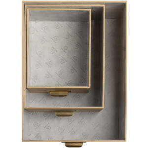 Exacompta 79602E Set de 3 boîtes de rangement Office by me Beige