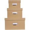 Exacompta 79602E Set de 3 boîtes de rangement Office by me Beige