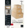 Exacompta 79602E Set de 3 boîtes de rangement Office by me Beige