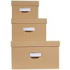 Exacompta 79602E Set de 3 boîtes de rangement Office by me Beige