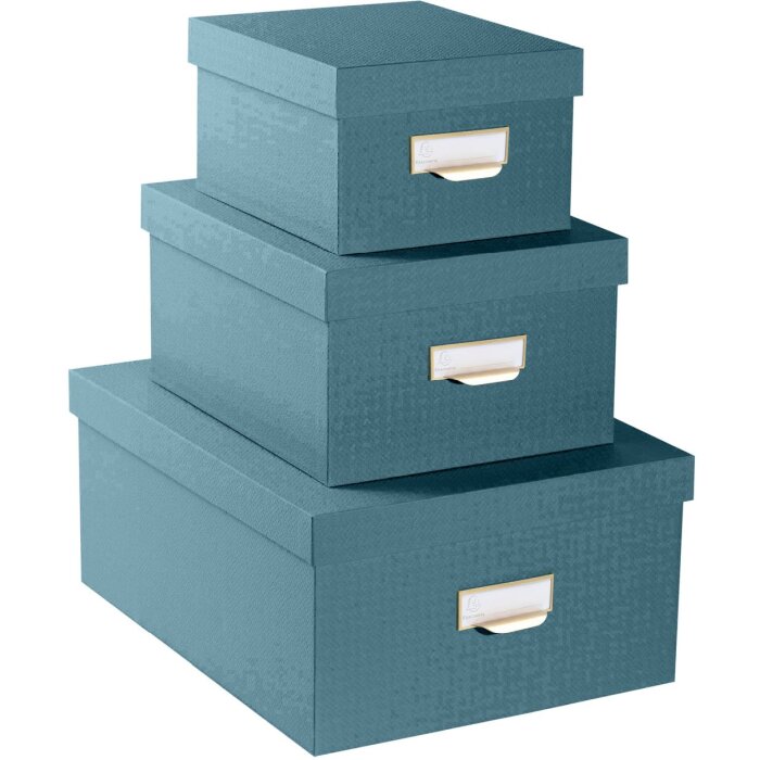 Exacompta 79603E Set de 3 boîtes Office by Me bleu-vert