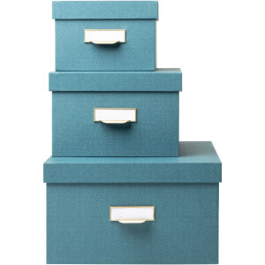 Exacompta 79603E Set de 3 boîtes Office by Me bleu-vert