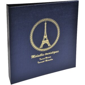 Exacompta 96114E Classeur à anneaux pour 100 médailles souvenir bleu marine 24,5x25 cm