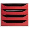 Exacompta 2286107D ECOBOX Boîte à tiroirs avec 4 tiroirs rouge