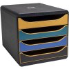 Exacompta Big Box Boîte à tiroirs avec 4 tiroirs Neo Deco couleurs assorties