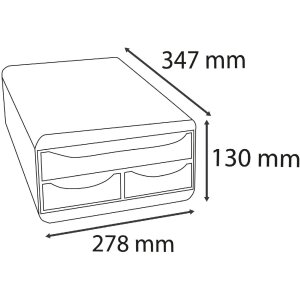 Exacompta 311714D SMALL-BOX 3 tiroirs Noir Glossy