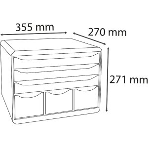 Exacompta 306914D Boîte à tiroirs STOREBOX 6 tiroirs ouverts Noir Arlequin