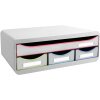 Exacompta 319913D TOOLBOX Module de rangement 4 tiroirs blanc Arlequin