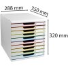 Exacompta 302913D Boîte à tiroirs MODULO A4 10 tiroirs blanc Arlequin