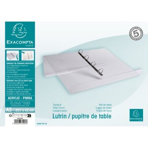 Exacompta 81458D Pupitre de lecture de table A3 avec mécanisme à anneaux cristal