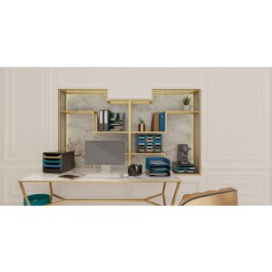 Exacompta 394505D Organiseur de bureau Neo Deco noir bleu vert