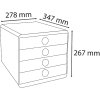 Exacompta Chromaline Boîte à tiroirs 4 tiroirs POP-BOX pour documents A4