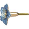 Clayre & Eef Bouton de porte Fleur bleu Fer 4x3x4 cm