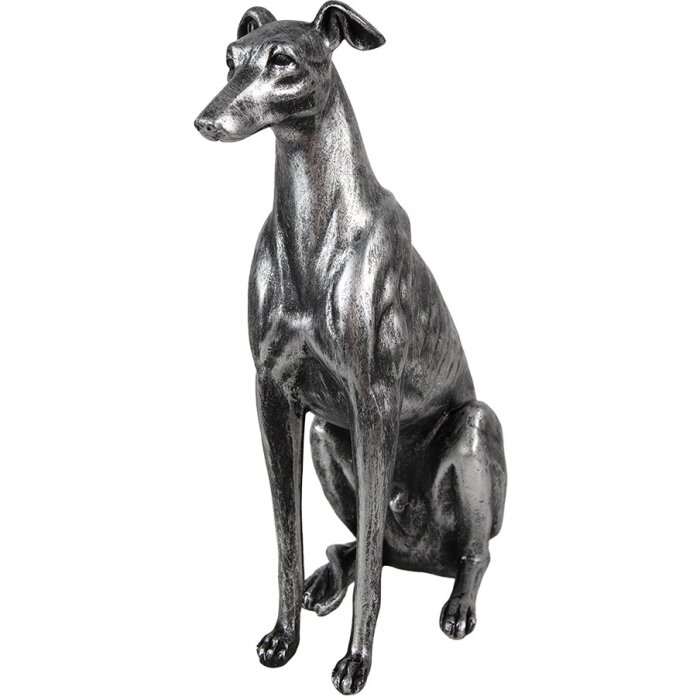 Clayre & Eef 6PR5068 Décoration Chien Couleur argent 20x10x30 cm