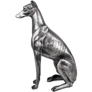 Clayre & Eef 6PR5068 Décoration Chien Couleur argent 20x10x30 cm