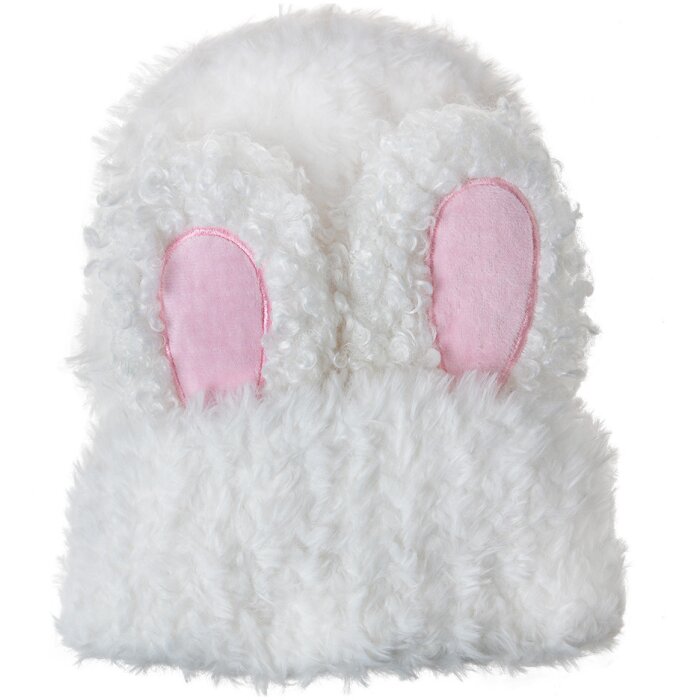 Juleeze JZKCA0010W Bonnet enfant Blanc Oreilles de lapin Bonnet dhiver en peluche