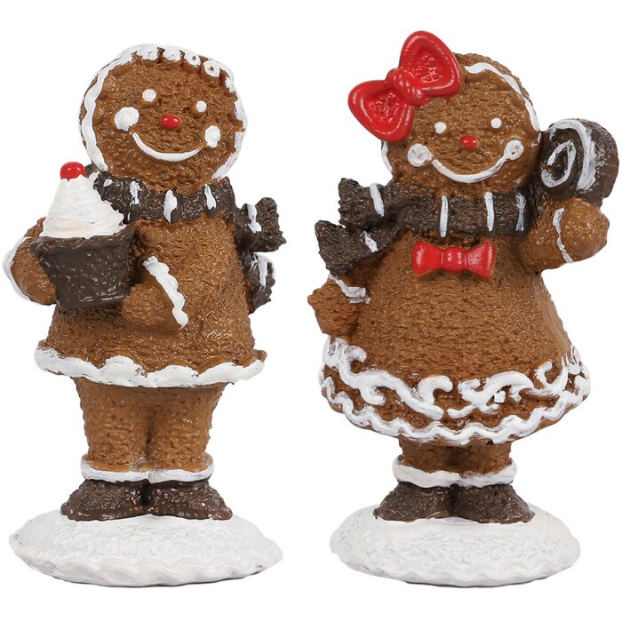 Clayre & Eef 6PR4306 Décoration Bonhomme de pain dépices, set de 2 pièces 2x2x5 cm